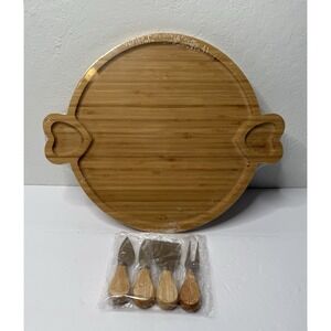 Charcuterie Board Knife Set Wooden Heart Cheese Server Set Party Hostess New
